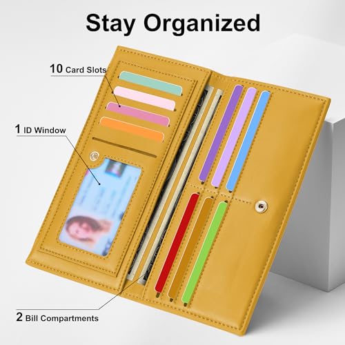 Image of Tipmile Slim Wallet for Women, RFID Blocking Credit Card Holder | Thin Compact Bifold Wallet with Zipper, Ladies Gift