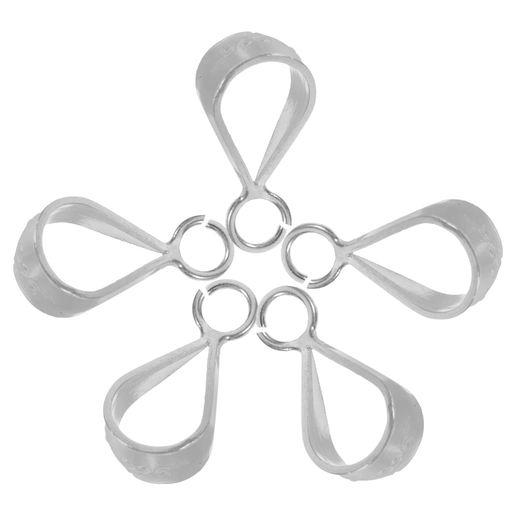 5 Pezzi Chiusure a Ciondolo in Argento 925 S925, Connettori per Creazione Gioielli Fai da Te, Fermagli per Collane Multipurpose per Artigiani e Appassionati di Bigiotteria