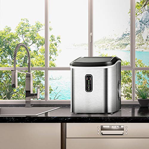 Euhomy Ice Maker Machine Countertop, 26 lbs in 24 Hours, 9 Cubes Ready
