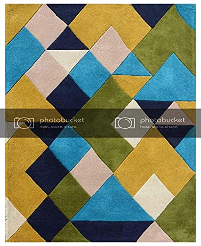 Image of Mordern Design Handmade Tufted Carpet Pure Woollen Export Quality Carpet for Living Room, Bedroom Hall [ Size 8 x 8 Round, Color Multi B2 ]
