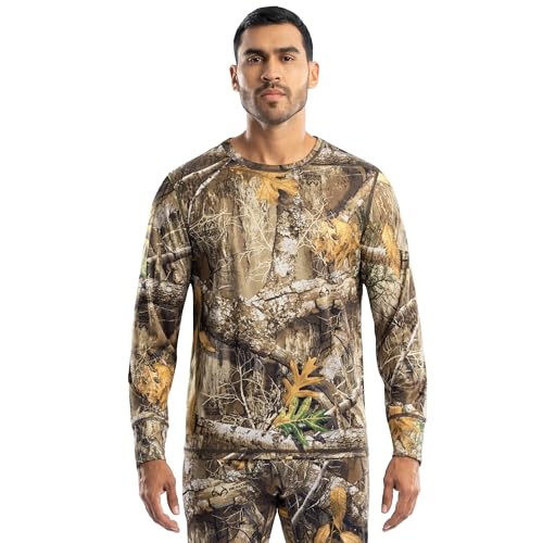 Realtree Men's Polyester Performance Baselayer Long Sleeve Thermal Underwear Top