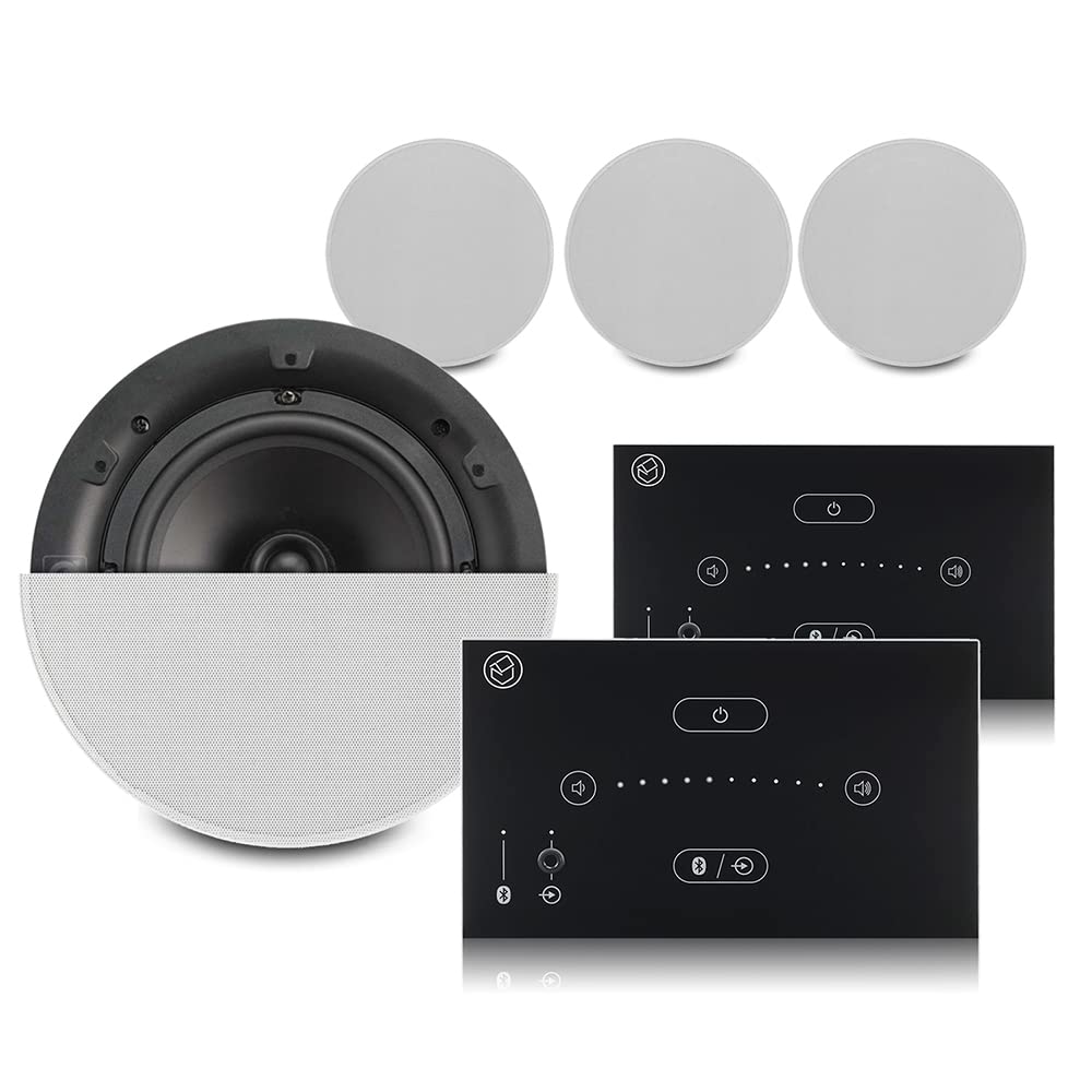 E50 Bluetooth Ceiling Speaker System with 4x Q Acoustics QI65CB Ceiling Speakers – Touch Control Wireless Home Audio Amplifier Kit, Alexa Compatible, Multi-room Music Solution