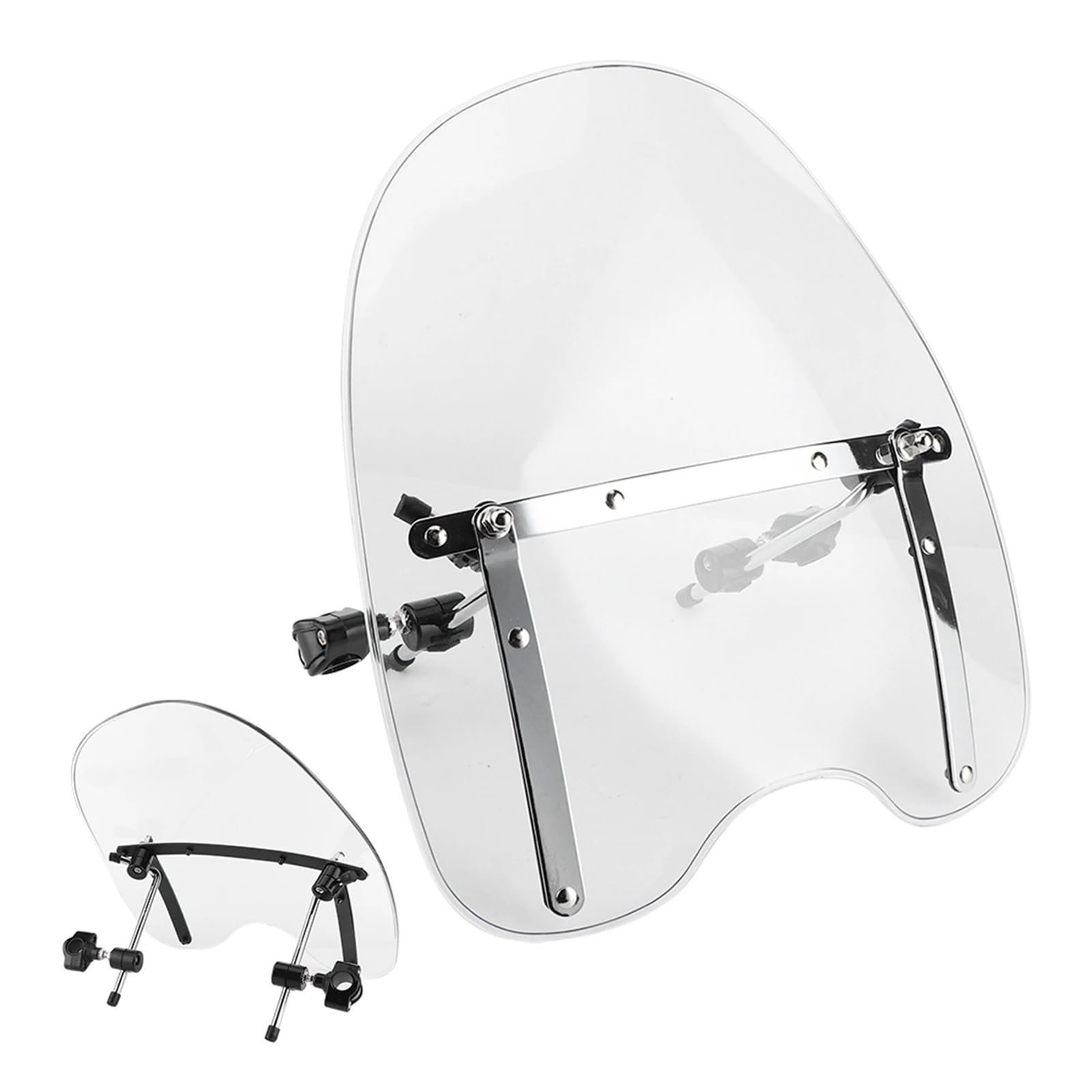 Przednia szyba motocyklowa Uniwersalna Szyba Motocyklowa 22‑25 Mm, Mocowanie Na Kierownicę, Akcesoria Motocyklowe Osłona przeciwsłoneczna(GRAY)