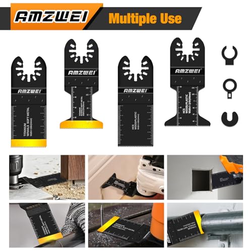 50PCS Titanium Multi Tool Blades,Universal Oscillating Multitool Blades for Wood Plastics Metal Cutting,Quick Release Oscillating Tool Accessories Compatible with Dewalt Milwaukee Ryobi Rockwell 4 50PCS Titanium Multi Tool Blades,Universal Oscillating Multitool Blades for Wood Plastics Metal Cutting,Quick Release Oscillating Tool Accessories Compatible with Dewalt Milwaukee Ryobi Rockwell - Image 4