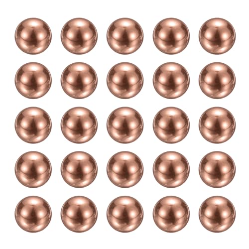 uxcell 20 Pcs Bearing Balls, 8mm Diameter Precision Solid Copper Bearing Balls Pure Copper Ball Spheres for Machinery, Automotive, and DIY (T2 Copper)