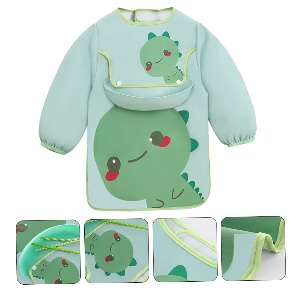 ifundom 3piezas Babero Para Bebés Con Mangas Largas y Cuello Cómodo Delantal Para Comidas Infantiles Protección Efectiva Contra Manchas y Agua Para y Comidas Guarderías