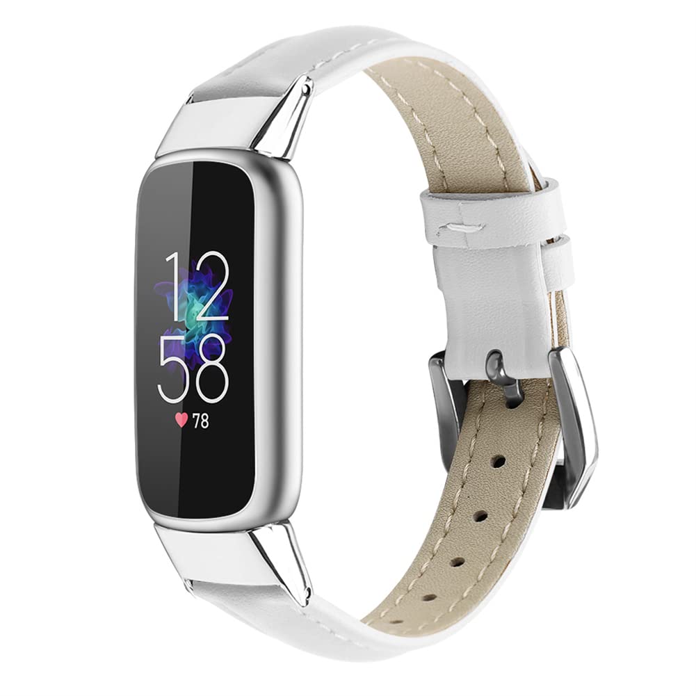 Tyogeephy Leather Strap Compatible with Fitbit Luxe Strap, Classic Replacement Leather Straps Compatible with Fitbit Luxe Strap