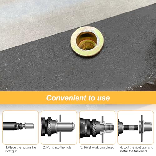 300 Stück Nietmuttern Set, M3/M4/M5/M6/M8/M10 Blindnieten Set, Einschraubmutter Schmiernippel Set mit Aufbewahrungsbox, für Fabriken, Maschinenfabriken, Automobilfabriken (1)