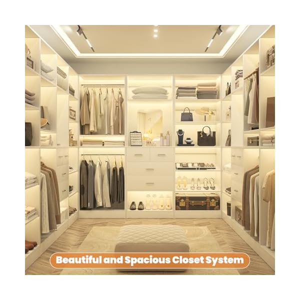 Unikito 25 closet organizer system freestanding shoe storage shelves standalone wood shoe rack heavy duty walk in closet tower for bedroom mudroom and entryway 25 w x 16 d x 80 h white  urban country home decor