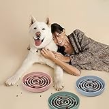 Coomazy Antischlingnapf Hunde Ø 20 cm Silikon Hundenapf mit Saugnapf Langsam Fressen Futternapf für Kleine bis Mittel Große Hunde(Blau)