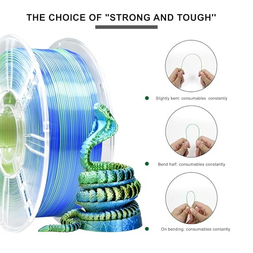 Image of iBOSS Silk PLA Plus 3D Printer Filament 1kg, Tri Color Gold Green Blue PLA Pro 1.75mm, Shiny Multi Color Change Filament 3D Printing PLA Filament for Most FDM 3D Printer(Silk Gold-Green-Blue)