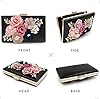 Milisente Damen Clutch Tasche Blumen Abendtasche Hochzeit Bag Elegante Handtasche (Schwarz) #4
