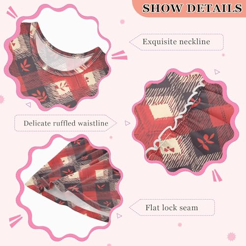 KLL Buffalo Plaid Red Black Little Girls Playwear Dresses Cute Beach Sundress Spring Summer Soft3