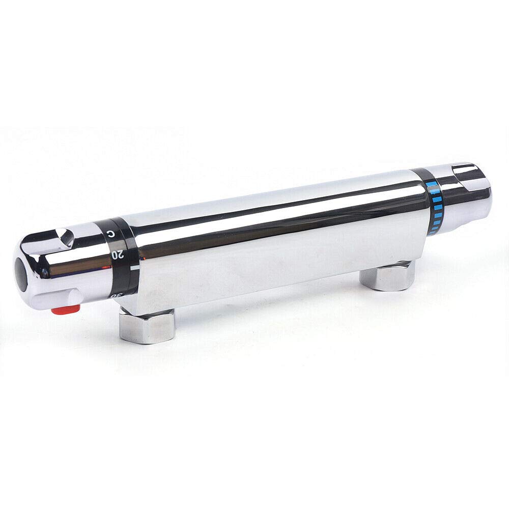 Duschthermostat Duscharmatur mit 38℃ Sicherheitssperre Heiß- und Kaltwassermischer Konstanter Temperatur regelbereich 20-55 ° C für Badezimmer fit 1/2 Hoses