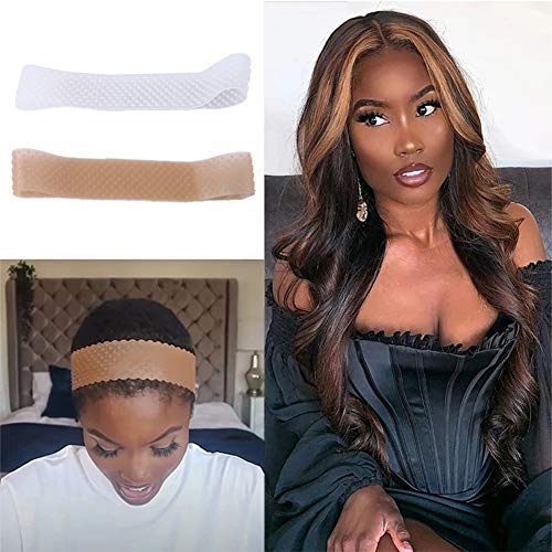 Transparent Silicone Elastic Wig Grip Headband, 2Pcs Soft Drop-Shaped Wig Hair Band Scarf Hat Grip Band to Hold Wigs Running Sport Headband
