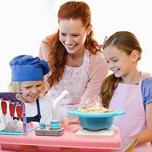 shhjjyp SpielküChe ZubehöR KinderküChe Zubehoer Kinder KüChe ZubehöR KüChenspüLe Spielzeug Set Rotierenden HeißEn Topf… – Bild 7