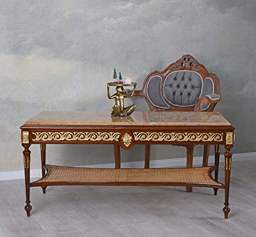 Couchtisch Barock Tisch Marmorplatte Wohnzimmertisch 117x58 cm Antikstil cat185 Palazzo Exklusiv – Bild 5