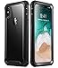 i-Blason Case for iPhone X 2017/ iPhone Xs 2018, [Ares] Full-Body Rugged Clear Bumper Case with Built-in Screen Protector (Black)