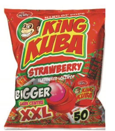 Mr. Berry's King Kuba Strawberry Flavoured Lollipop XXL 50 Pcs (Kenyan)