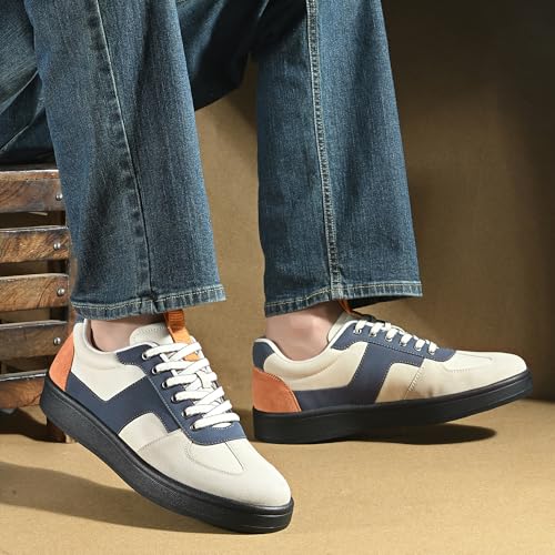 Image of Cruiser Men's Color Block Sneakers | Cushioned Insole Comfortable Shoes | Trendy & Stylish Modern Sneakers | Durable TPR Sole Casual Walking Footwear (2653)