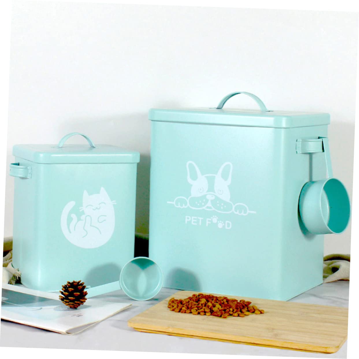 Sosoport 1satz Katze Und Hund Futterbehälter Luftdichte Aufbewahrungsbox Für Haustierfutter Mit Abnehmbarem Deckel Für Trockenfutter Stilvolles Design Geeignet Für Zuhause Und Küche