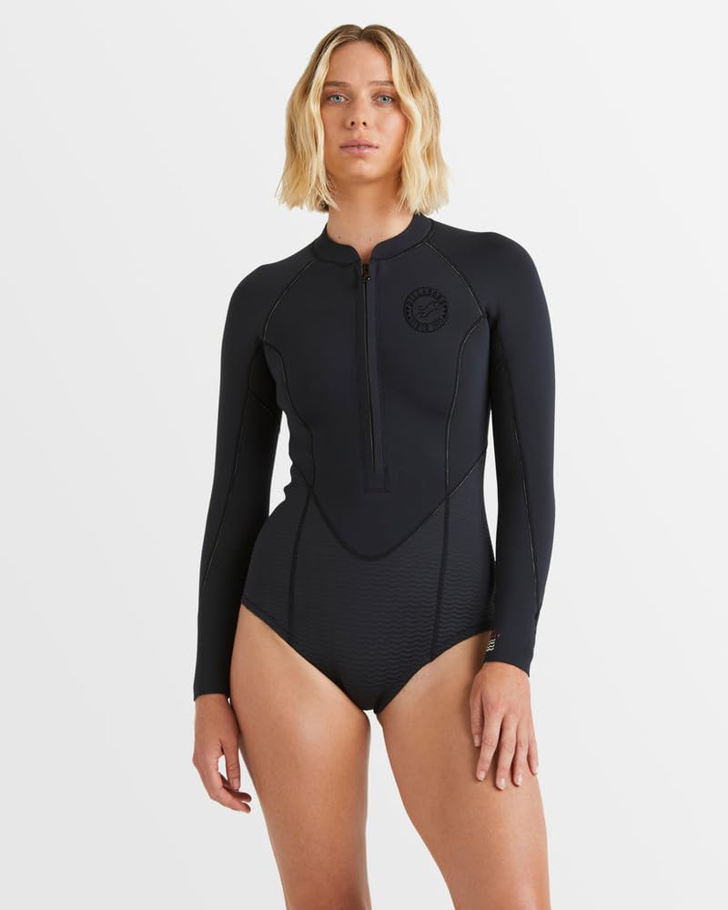 BILLABONG Salty Dayz Natural - Traje de neopreno de manga larga de 2 mm para mujer, color negro
