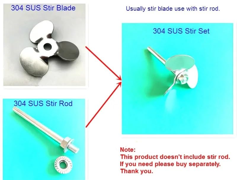 Mixing Blade, Stainless Steel Mixer Impeller, Laboratory Mixing Blade with Three bladed Diameter of 250mm, Inner Hole Diameter of 16mm, Blade Length of 106mm,3PCS