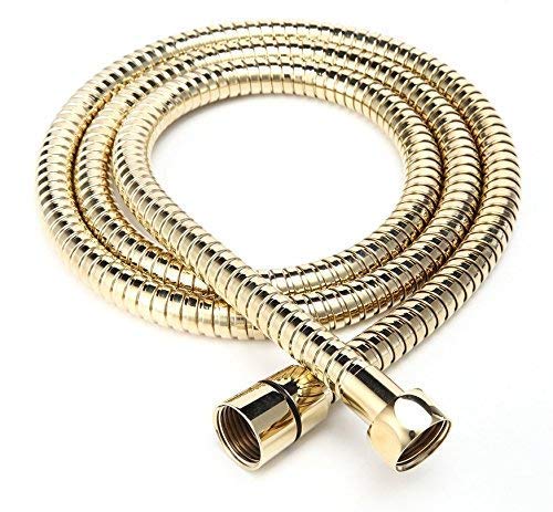 housebest Hand Shower Hose 59-Inch, Stainless Steel Replacement Shower Hose with Swivel Brass Adapter, for Shower Head/Bidet Handheld Sprayer Wandt,Gold&Black