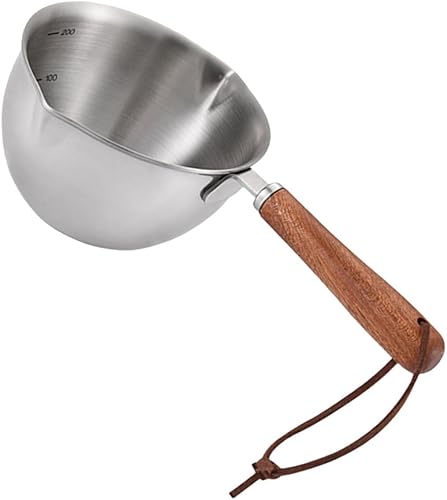 NOLITOY cacerola de salsa de mantequilla olla de acero inoxidable olla de doble pico verter olla de aceite verter aceite pequeño wok con mango disponible en Yaxa Peru