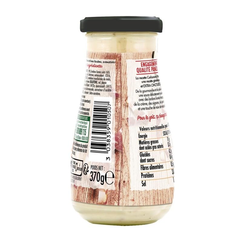 Panzani Sauce Carbonara 370G - La touche gourmande pour vos pâtes! - Lot De 3