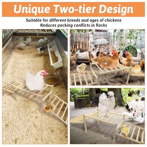 Image of Hamiledyi Sloped Chicken Perch for Coop - Climbable Roosting Perch with Playground Design, Encourages Natural Exercise & Healthy Climbing Activity for Hens (Easy Assembly)