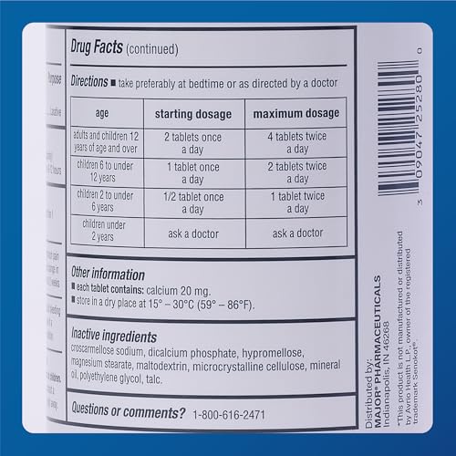 Major 256982 Senna 8.6 Mg Natural Vegetable Laxativ 1000 Tablets Generic thumb #5