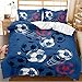 Zestaw pościeli z motywem piłki nożnej, 200 x 200 cm, dla dzieci, do uprawiania sportu, dla chłopców, zestaw pościeli z mikrofibry, z zamkiem błyskawicznym i 2 poszewki na poduszkę, 50 x 75 cm