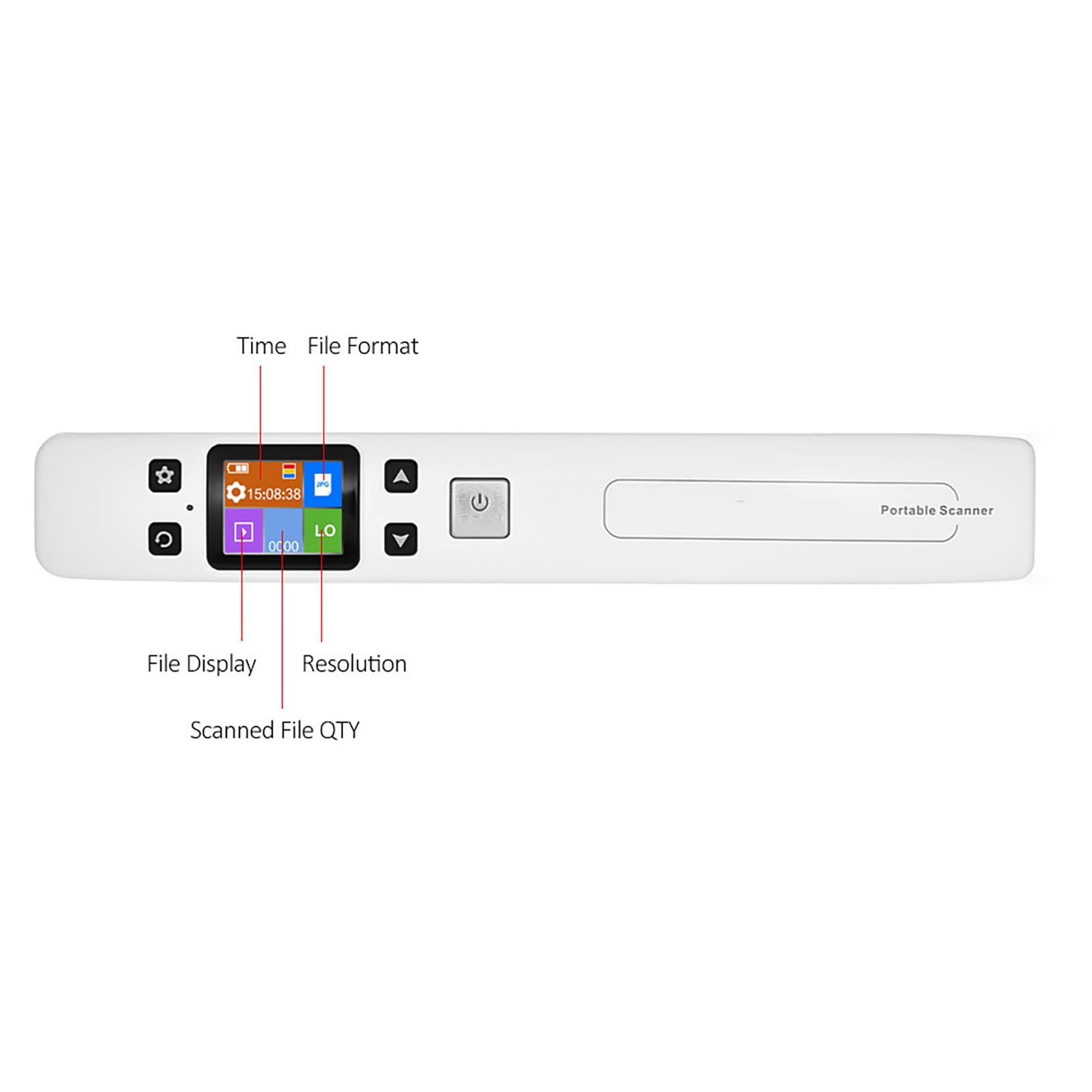 Scanner per Documenti Scanner Portatile a Bacchetta 1050 DPI WiFi JPEG PDF Display LCD Batteria Ricaricabile Supporto Scheda TF Doppio Rullo Margine per Documenti Ricevute (Funzione Wi-Fi)