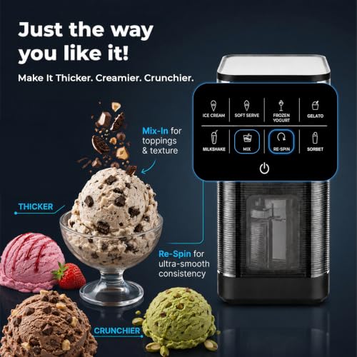 Image of Kilig Dolce Ice Cream Maker for Home, Ice Cream, Gelato, Sorbet, Frozen Yogurt, Milkshake & Soft Serve, Freeze and Spin System, 2 to 4 Min cycle time