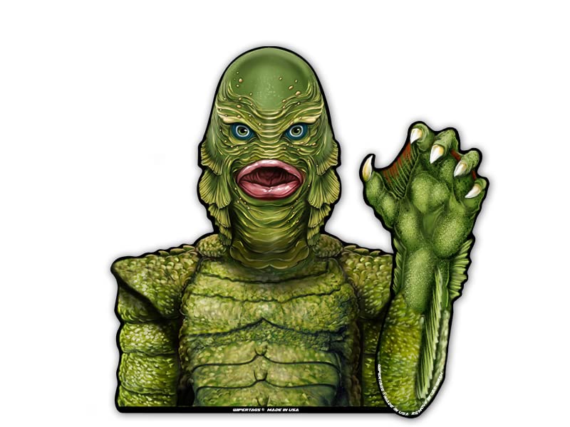 Image of Gill-Man Creature from The Black Lagoon Nostalgic Horror Waving WiperTags with Decal for Rear Vehicle Wipers. Universal fit. Made in USA.