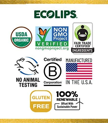 LIP BALM Mongo Kiss 6-Pack by Eco Lips 100% Organic Beeswax & Cocoa Butter Lip Care with Mongongo Oil - Soothe & Moisturize Dry & Cracked Lips - Made in USA. (Unflavored)