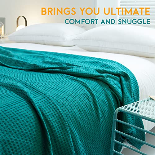 Image of AmyHomie Cooling Waffle Blanket Queen Size, 100% Rayon Derived from Bamboo