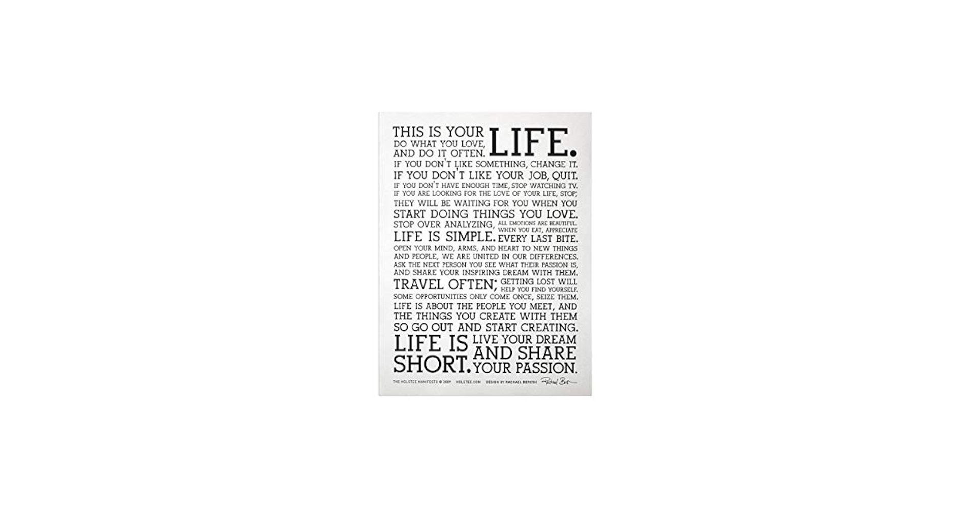 Holstee Manifesto Poster - The Original This is Your Life