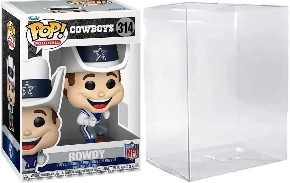 Funko Pop! NFL Dallas Cowboys Rowdy Mascot Vinyl Figure #314 with Display Case