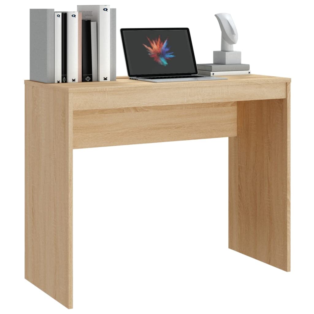 Scrivania Sonoma Rovere 90 x 40 x 72 cm, robusto materiale in legno, ideale per casa, ufficio, giochi, cameretta dei bambini, tavolo per computer salvaspazio