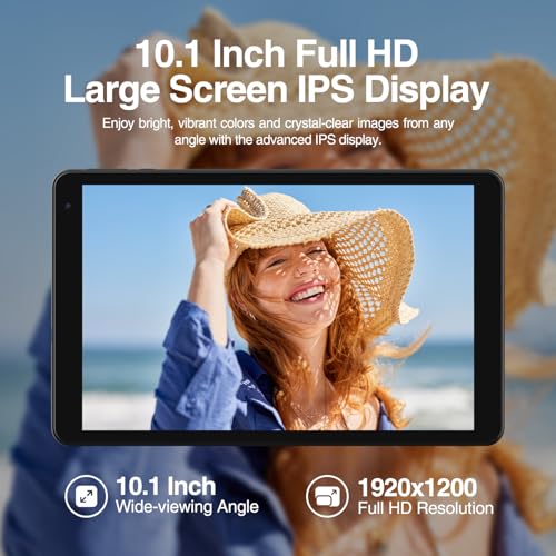 Image of Fusion5 10.1 inch Android 12, F202 Full HD Ultra Slim Tablet PC with Docking Keyboard (64GB Storage, 4GB RAM, Quad Core CPU, WiFi, Bluetooth, 1920x1200 IPS Screen, Type C, 13MP & 5MP Cameras)