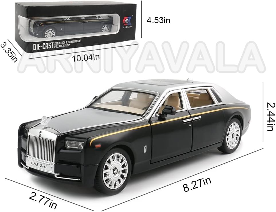 Image of 1 /24 Diecast Car Model Rolls-Royce (Phantom Silver-Black 1:24)