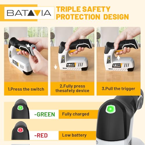 Batavia 4V Cordless 2-in-1 Brad Nailer & Stapler