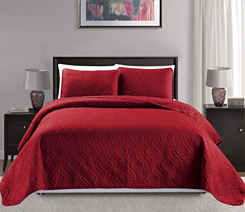 Mk Collection King/California King Over Size 118'x106' 3pc Diamond Bedspread Bed-Cover Embossed...