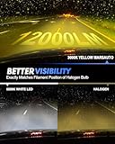 Marsauto h16 h8 led fog light bulb yellow 10000lm 60pcs h11 chips yellow fog lights real lighting 360° 3000k amber strong penetration upgraded 1:1 size mini h11 h8 bulb - Image 2
