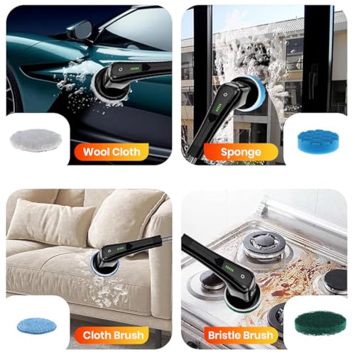Image of Supvox Electric Spin Scrubber, Cordless Telescopic Brush, Powerful Battery