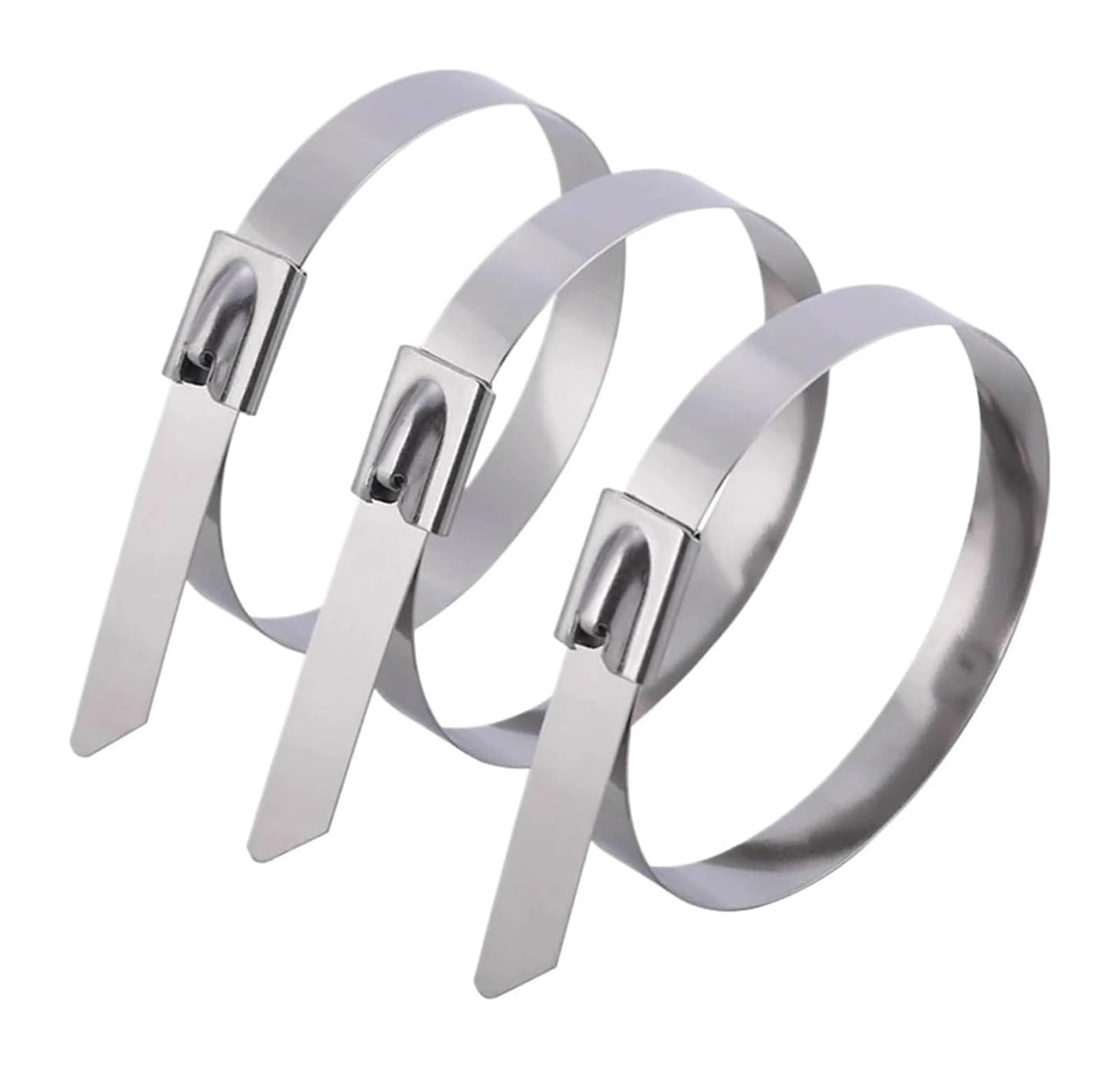 Stainless Steel Cable Ties, Stainless Steel Zip Ties 4.6mm 20-200pcs Locking Silver for Pipe Fence Auto(4.6x200mm,200PCS)