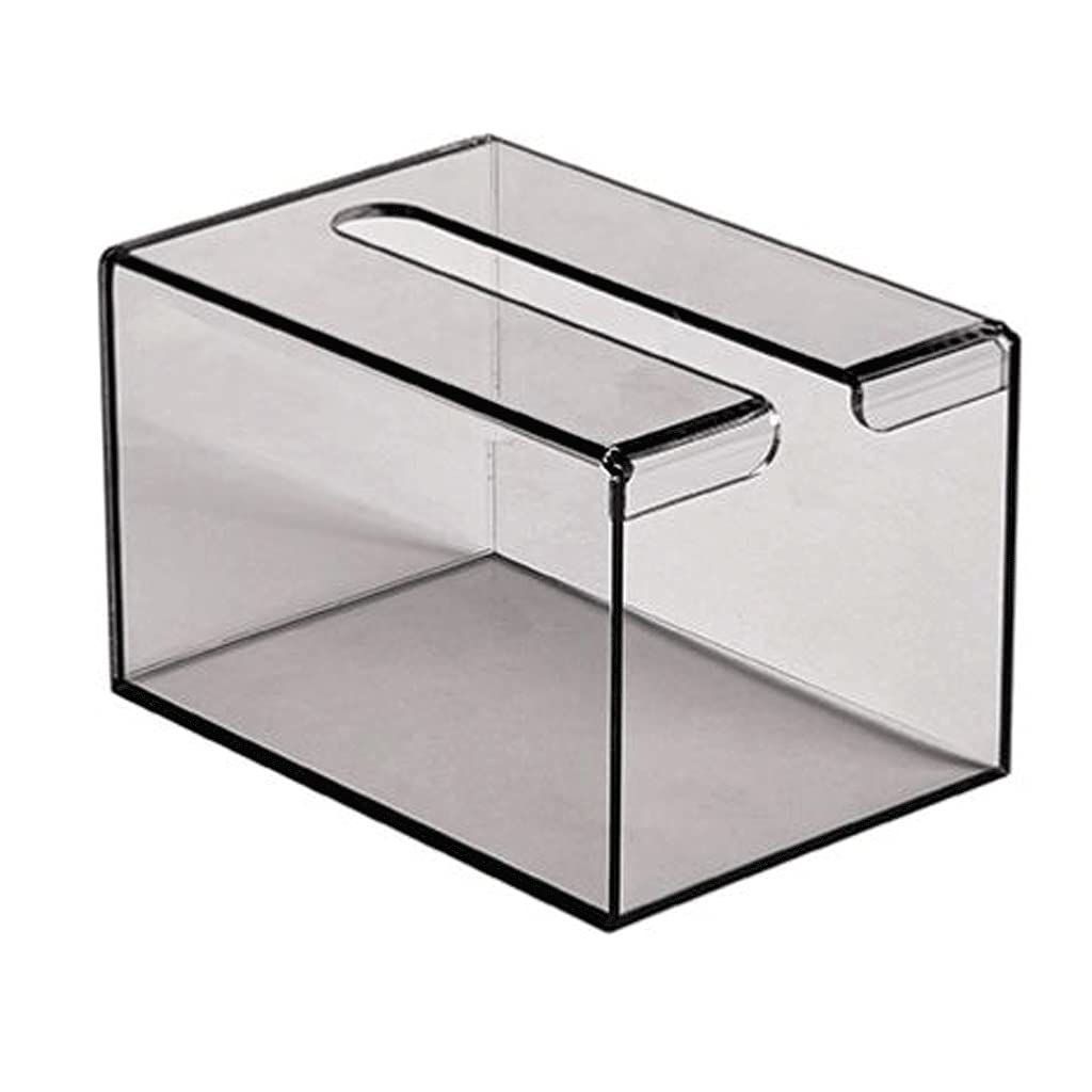 zdz Creative Simple Transparent Tissue Box, Hotel, Acrylic Coffee Table, Living Room, Bedroom, Dorm，Kitchen, Bathroom, Rectangular Storage Gift (Color : Gray, Size : 9.3")