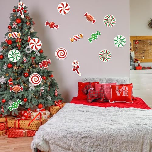 Image of 45PCS Christmas Candy Cutouts for Bulletin Board Decoration, Christmas Candies Paper Cut-Outs Candy Cut Outs for Christmas Party Home School Classroom Bulletin Boards Decorations